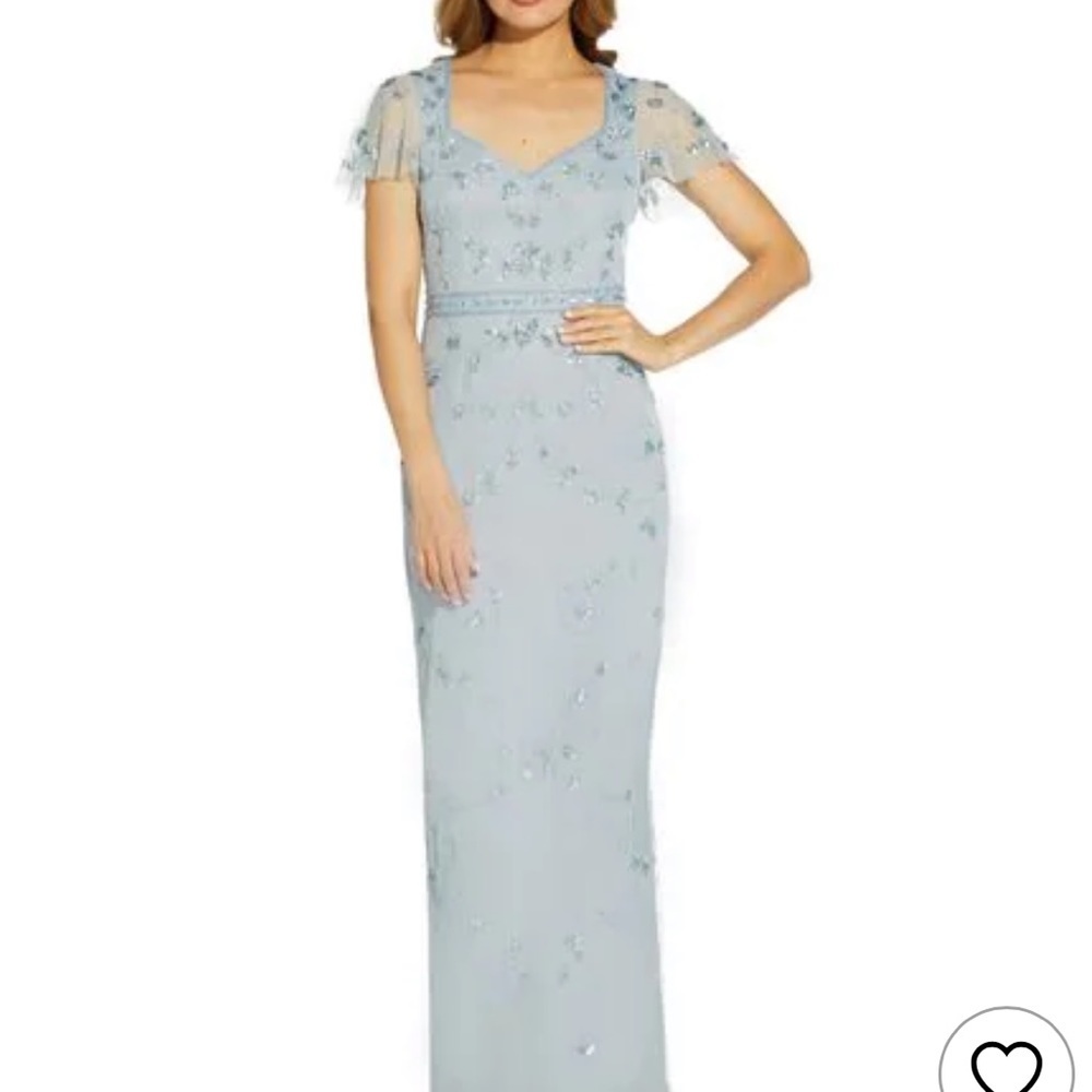𝅺NWT Adrianna Papell Papell Studio Beaded Long Dress size 8